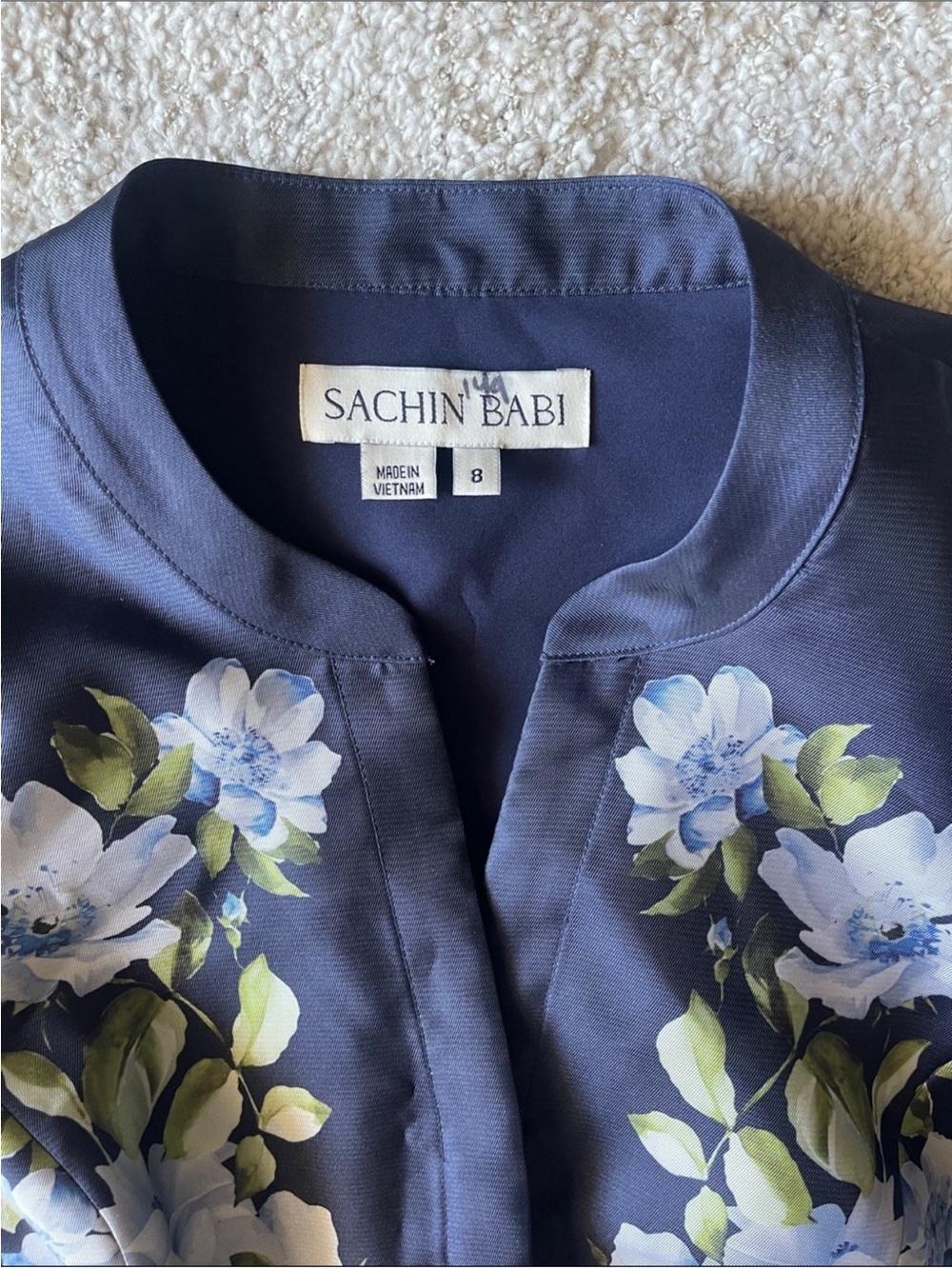 SACHIN BABI Marta Mikado Gown in Floral Fresco Blue Maxi Dress - Picture 5 of 9